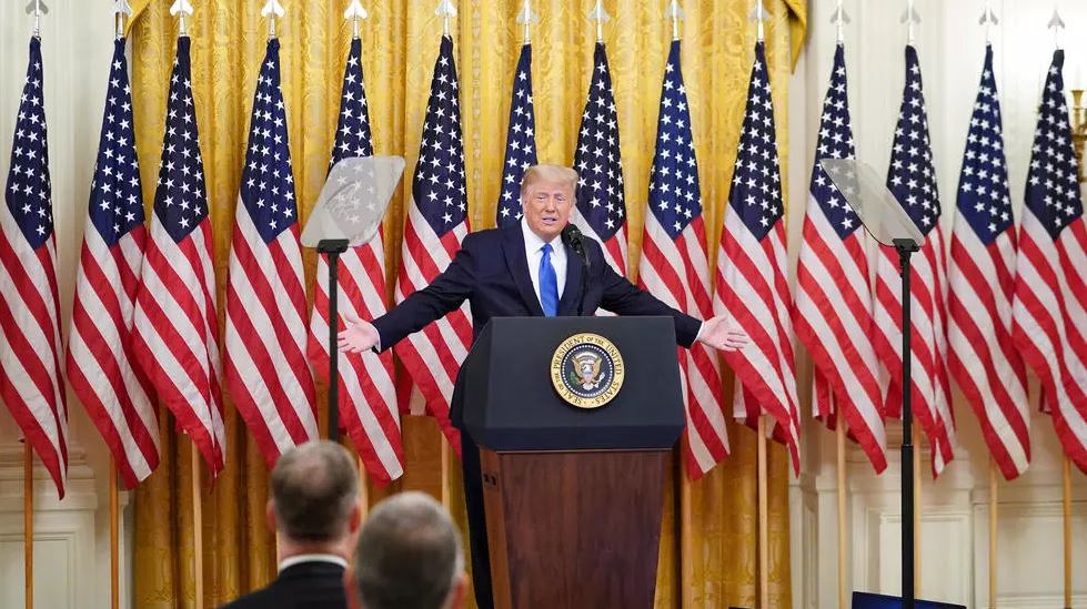 El presidente de Estados Unidos, Donald Trump, habla en un evento para conmemorar la invasión de Bahía de Cochinos en la Casa Blanca, el 23 de septiembre de 2020 MANDEL NGAN AFP