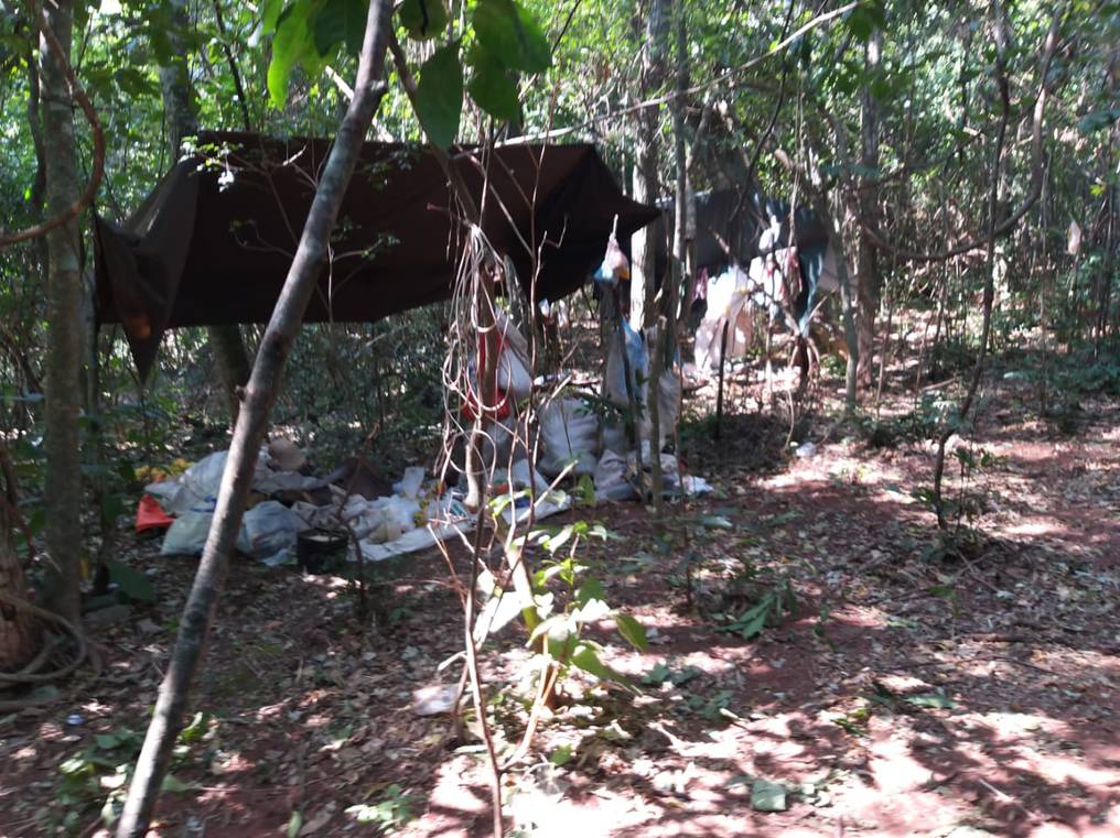 Campamento del Ejército del Pueblo Paraguayo (EPP) hallado en Yby Yaú. Foto: Gentileza.