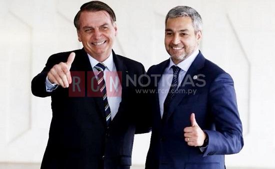 Jair Bolsonaro y Mario Abdo Benítez. Foto: Abc Color.