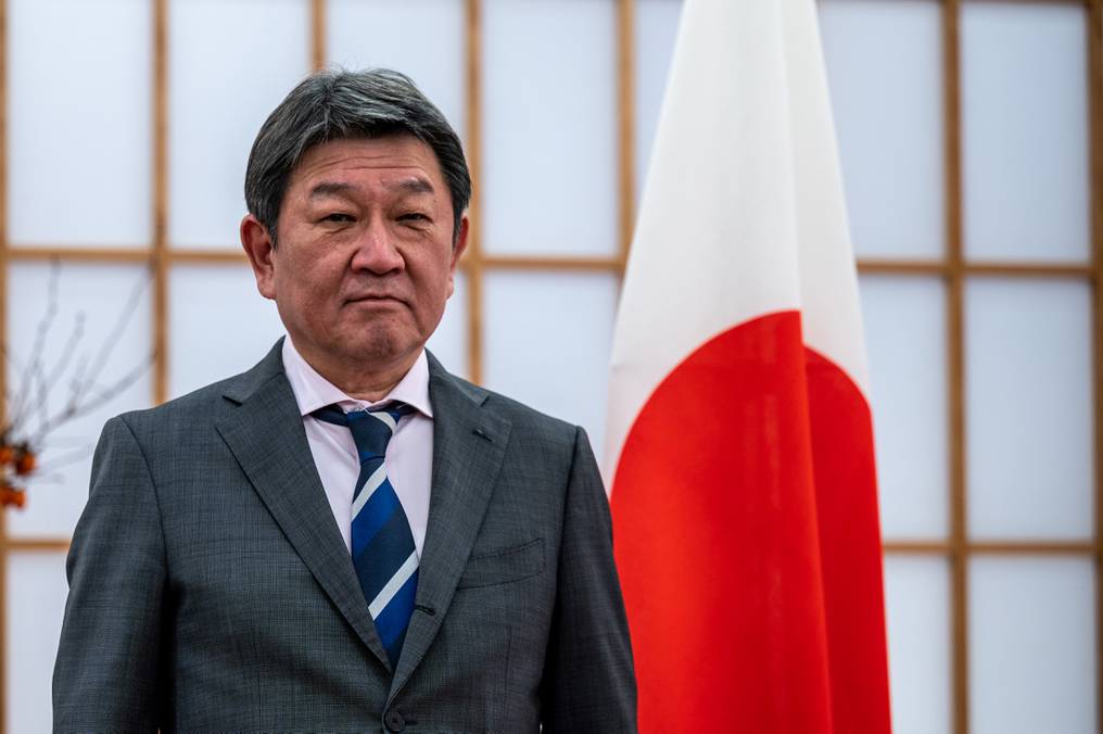 Toshimitsu Motegi, canciller del Japón, representa al gobierno del primer ministro Yoshihide Suga. Foto: AFP.