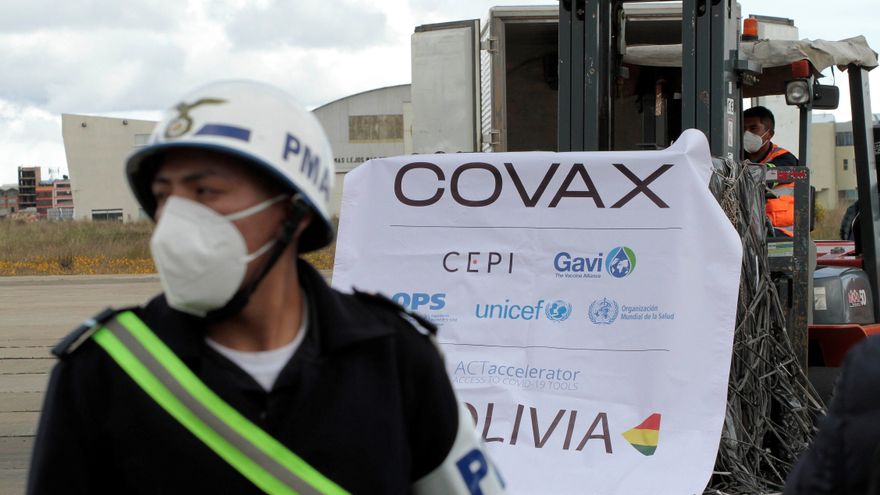 Bolivia recibe 228.000 vacunas de Oxford y AstraZeneca mediante el mecanismo Covax. Foto: Gentileza